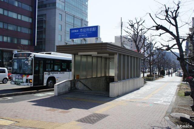 長野電鉄線市役所前駅 約1,300m(17分)